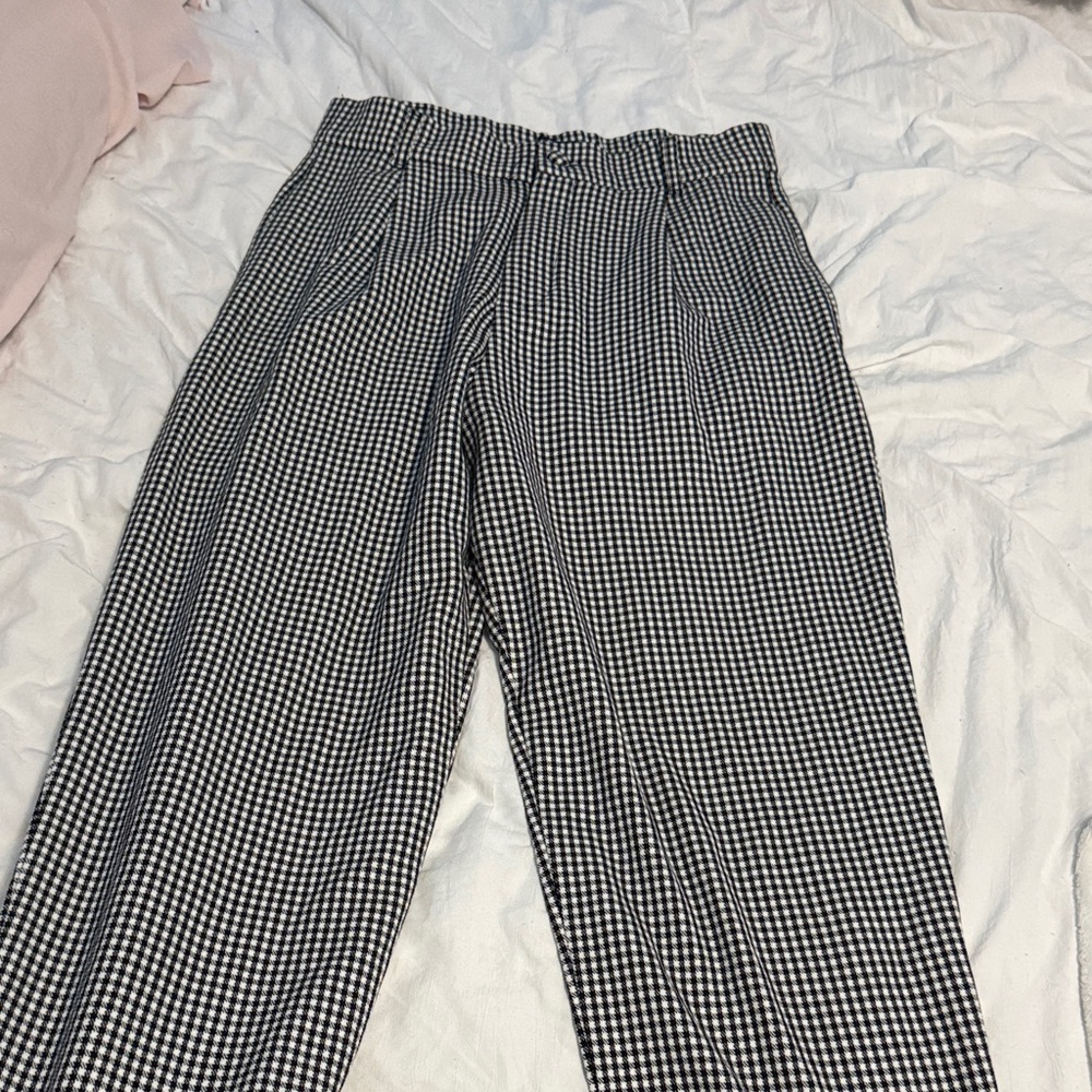 Zara Black and White Checkered Pants